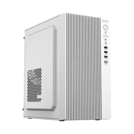 Gabinete Acteck Performance Ii Gi215F/Mediatorre/ Fuente ATX 500 W/2X USB 2.0/Full Metalico/Frente Solido/Color Blanco, AC-940047