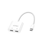 Adaptador USB-C 3.1 A 2 USB-C Acteck AC-939768 Shift Plus Aa415/Para Audio Y Carga/Color Blanco