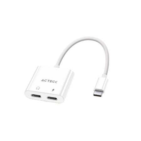 Adaptador USB-C 3.1 A 2 USB-C Acteck AC-939768 Shift Plus Aa415/Para Audio Y Carga/Color Blanco