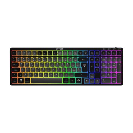 Teclado Inalámbrico Rgb Techno Pro Ti790 Acteck Elite Series Iluminación Rgb – Teclado Multidispositivo Inalámbrico, Dongle 2.4Mhz, Bluetooth