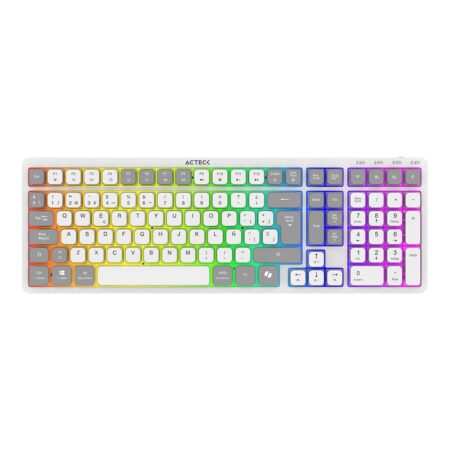 Teclado Inalámbrico Rgb Techno Pro Ti790 Acteck Elite Series Iluminación Rgb – Teclado Multidispositivo Inalámbrico, Dongle 2.4Mhz, Bluetooth, Cable 1.8M