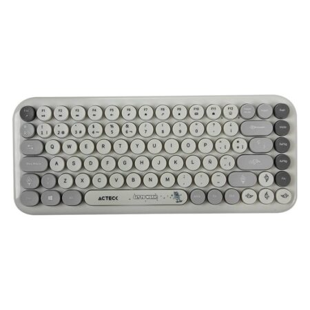 Kit Teclado Y Mouse Inalambrico Acteck Creator Chic K- Colors Mk480, Color Gis, 2.4 Mhz, Diseño Vanguardista, Teclas De Membrana, AC-940221