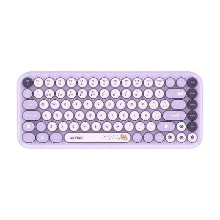 Kit Teclado Y Mouse Inalambrico Acteck Creator Chic K- Colors Mk480, Color Violeta, 2.4 Mhz, Diseño Vanguardista, Teclas De Membrana, AC-940252