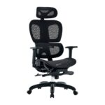 Silla De Acteck AC-940276 Flux Pro Ec757 Color Blanco, Hasta 136Kg, Malla, Pp, Nylon, 135°, Reposabrazos 3D, Reposapies
