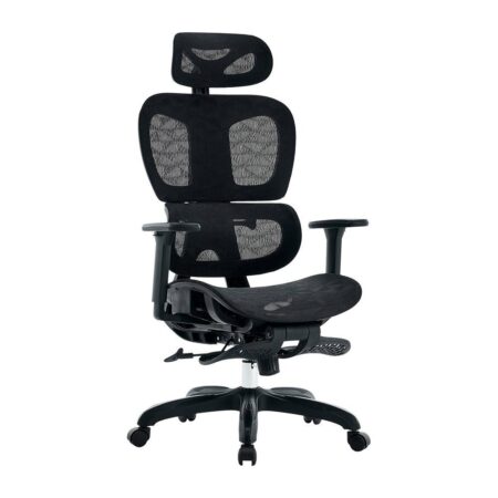 Silla De Acteck AC-940276 Flux Pro Ec757 Color Blanco, Hasta 136Kg, Malla, Pp, Nylon, 135°, Reposabrazos 3D, Reposapies