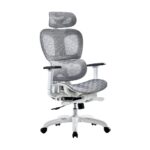 Silla De Acteck AC-940276 Flux Pro Ec757 Color Blanco, Hasta 136Kg, Malla, Pp, Nylon, 135°, Reposabrazos 3D, Reposapies