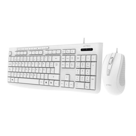 Kit Teclado Y Mouse Alambrico Acteck AC-941792 Creator Prime Mk455/1600Dpi/Membrana/Color Blanco