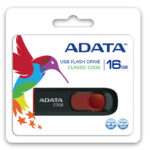 Adata USB 16Gb C008 Negro + Rojo Retractil Ac008-16G-Rkd