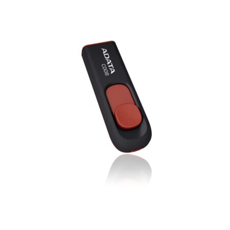 Adata USB 64Gb C008 Negro + Rojo Retractil Ac008-64G-Rkd