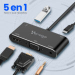 Convertidor Vorago 5 En 1 Adp-350 USB Tipo C A HDMI, VGA, USB 3.0, Jack 3.5Mm, Pd