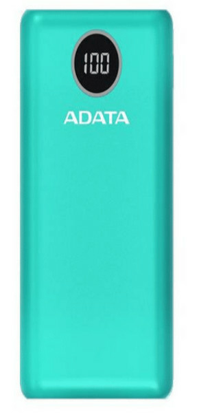 POWER BANK ADATA AP20000QCD-DGT-CGN, 20000MAH/2XUSB/2XUSB C/COLOR VERDE