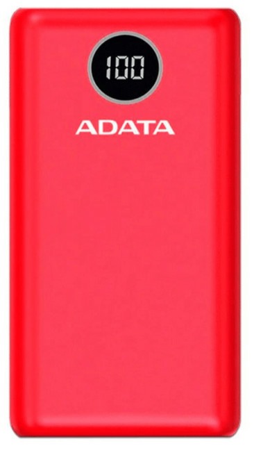 Power Bank Adata Ap20000qcd-dgt-crd, 20000mah/2xusb/2xusb C/color Rojo