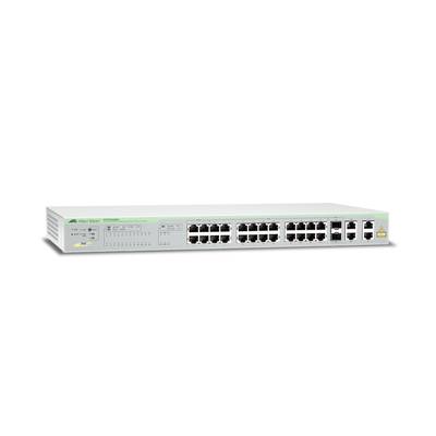 Switch Allied Telesis Websmart – 24 Puertos PoE+ 10/100 Mbps + 2 Puertos 10/100/1000 Mbps + 2 Sfp Gigabit Combo, 193 W. At-Fs750-28Ps-10.