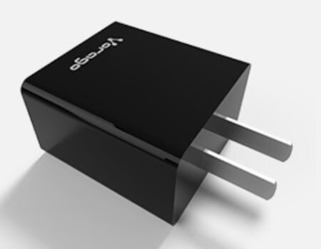 CARGADOR DE PARED C/2 PUERTOS USB NEGRO VORAGO AU-106-V2-BK