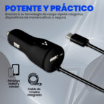 Cargador Para Auto Vorago Au-303 1Xusb 2.0 + Cable Micro USB 2.4 Amp