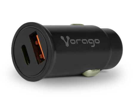 Cargador Para Auto Vorago Au-305-Bk, Tipo C, 1X USB Tipo C, 1X USB, Color Negro