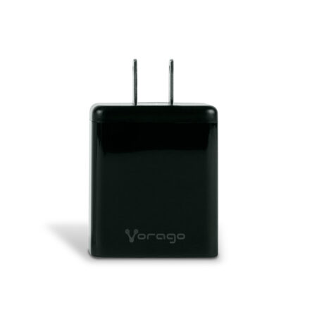 Cargador De Pared Vorago Au-350-Bk USB-A Y USB-C Negro 20W/3.0A