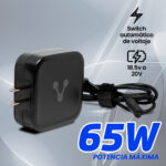 Adaptador Universal P/Laptop Vorago Au-405 65W, 4 Conectores, 100-240V