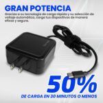 Cargador Vorago Au-501 Tipo C 45W Multidispos Vorago Au-501, Negro