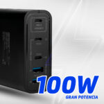 Cargador De Pared Vorago Au-600 Tipo C 100W Pd 5 Puertos Quick Cha