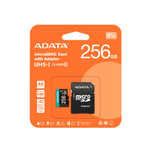 MEMORIA MICROSDXC 256GB FLASH ADATA PREMIER PRO CLASE 10 C/ADAPTADOR, AUSDX256GUI3V30SA2-RA1