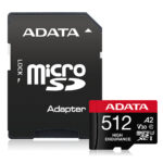MEMORIA MICROSDXC 512GB ADATA AUSDX512GUI3V30SHA2-RA1 HIGH ENDURANCE, CON ADAPTADOR, UHS-I CLASE 10