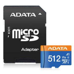 MEMORIA MICROSDXC 512GB ADATA AUSDX512GUICL10A1-RA1/UHS-I CLASE 10/CON ADAPTADOR