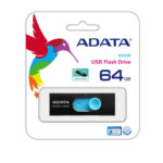 Memoria USB 2.0 Adata 64Gb Uv220 Retractil Negro/Azul, Auv220-64G-Rbkbl