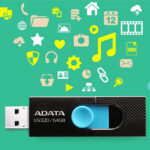 Memoria USB 2.0 Adata 64Gb Uv220 Retractil Negro/Azul, Auv220-64G-Rbkbl