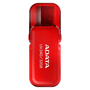 MEMORIA USB 32GB ADATA UV240 2.0 ROJO, AUV240-32G-RRD