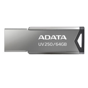 MEMORIA USB 2.0 64GB ADATA UV250 COLOR PLATA, AUV250-64G-RBK