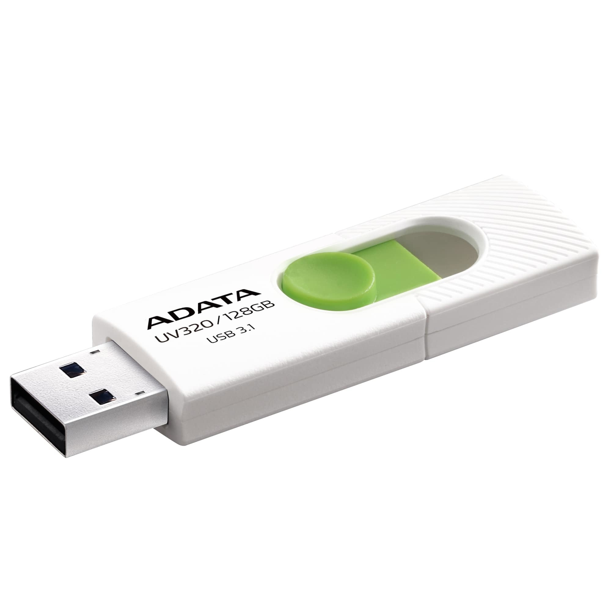 Memoria Usb Adata Uv320 128gb Blanco/verde 3.1, Auv320-128g-rwhgn