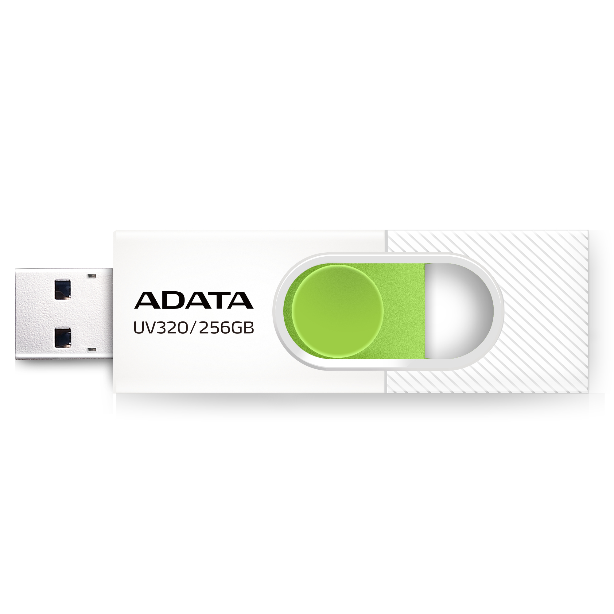 Memoria Usb 256gb Adata Auv320-256g-rwhgn Usb3.2 Retractil Color Blanco/verde