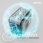 Regulador De Voltaje Vorago Avr-100, 1000Va/8 Contactos