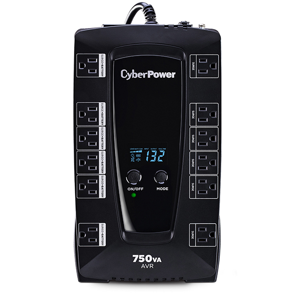 No Break Cyberpower Avrg750lcd 750va/450w Linea Interactiva/lcd/avr/12 Contactos