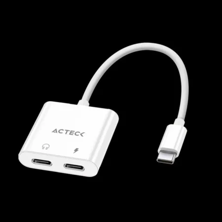 Adaptador USB-C 3.1 A 2 USB-C Acteck AC-939768 Shift Plus Aa415/Para Audio Y Carga/Color Blanco