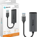 Adaptador USB 3.0 A Gigabit Ethernet, Steren 506-434, Alambrico, 1000 Mbit/S, Color Negro