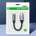 ##CABLE ADAPTADOR USB TIPO-C A JACK 3.5MM UGREEN 30632 10CM/COMPATIBLE SOLO CON XIAOMI Y HUAWEI /CARCASA DE ALUMINIO/NYLON TRENZADO(OPENBOX)