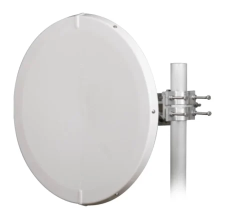 Antena Direccional De Alto Rendimiento Jirous Jrmd-680-6-MIMO, 31 Dbi/2 Ft/5.9-7 Ghz/Conectores R-Sma/Alto Aislamiento Al Ruido/Facil Montaje Y Herraje De Acero Inoxidable/Radomo Incluido