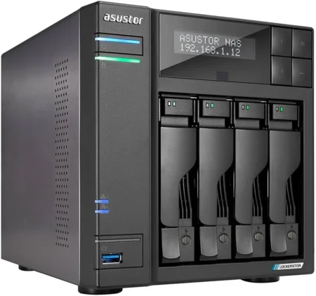 Servidor NAS Asustor As6704T Lockerstor 4/4 Bahias/4Gb/Intel Celeron N5105 2.0Ghz/M.2