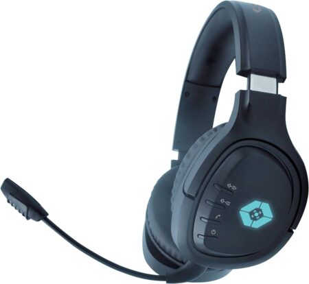Vortred Diadema BT Double-Tap Auriculares Inalámbrico y alámbrico Juego Bluetooth Negro, Azul