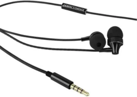 AUDIFONOS INTRAURICULARES C/MICROFONO ALAMBRICO STRETTO PERFECT CHOICE PC-116608, 1.2 METROS, 3.5MM, NEGRO