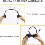 DIADEMA PARA CALL CENTER C/MICROFONO ACCUTONE 610MKII/CON CABLE QD PARA TELEFONO/1.5M/COLOR NEGRO