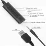 DIADEMA PARA CALL CENTER C/MICROFONO ACCUTONE 610MKII/CON CABLE QD PARA TELEFONO/1.5M/COLOR NEGRO