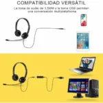 DIADEMA PARA CALL CENTER C/MICROFONO ACCUTONE 610MKII/CON CABLE QD PARA TELEFONO/1.5M/COLOR NEGRO