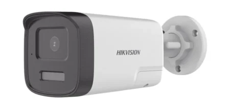 Camara Bala Turbohd Hikvision Ds-2Ce17K0T-Lts 5Mpx/Lente 3.6 Mm/40 Mts Ir Exir + 40 Mts Luz Blanca/Microfono Y Bocina Integrado/Exterior IP67/Dwdr/Audio Bidireccional+Dual Light+Colorvu
