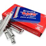 Broche Económico Metálico Baco B-082 14962. Ancho De 8 Cm. Caja Con 50 Broches. Ajustable. -