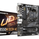 MB GIGABYTE B550M DS3H AC SOCKET AM4/4X DDR4/PCI-EX 16/MICRO ATX/USB 3.2/M.2 SKT 3/AUDIO HD/WIFI