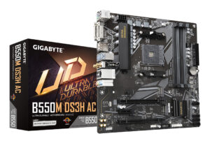 MB GIGABYTE B550M DS3H AC SOCKET AM4/4X DDR4/PCI-EX 16/MICRO ATX/USB 3.2/M.2 SKT 3/AUDIO HD/WIFI