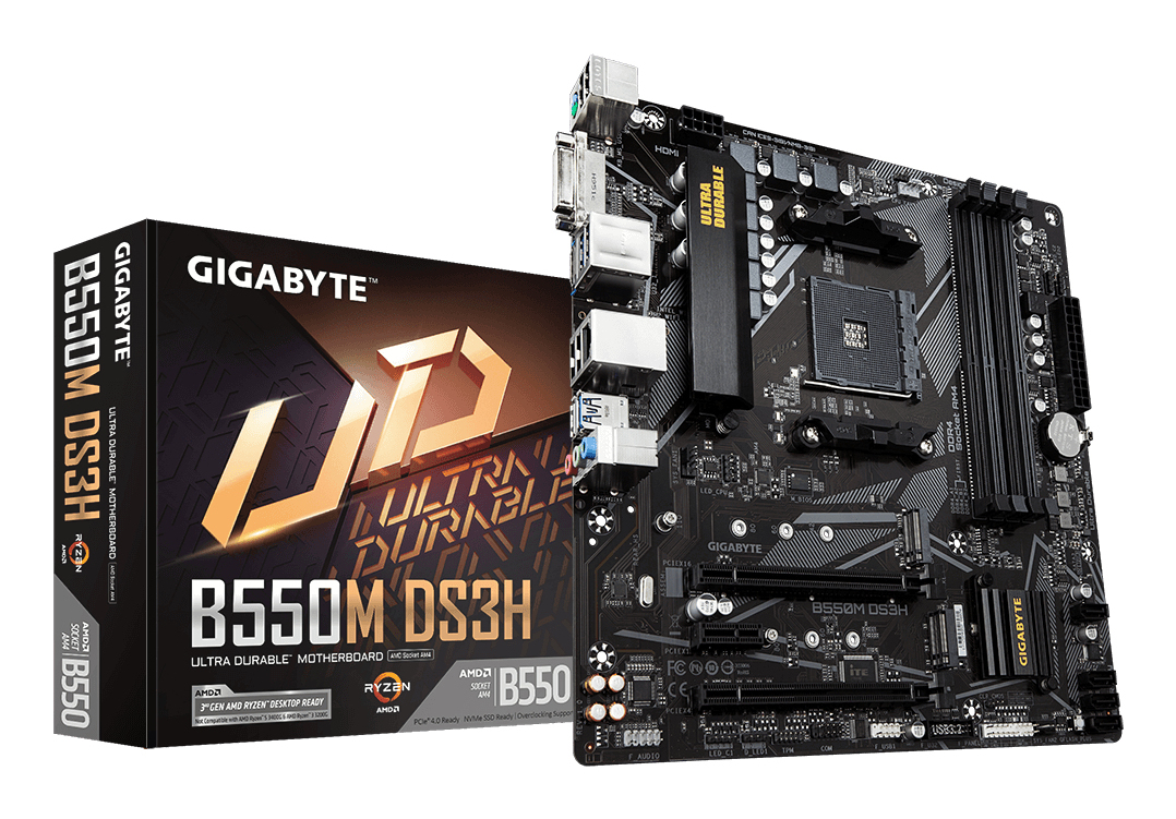 Mb Gigabyte B550m Ds3h Socket-am4/4xddr4/pcie4.0/hdmi/dvi (requiere Actualizacion De Bios P/serie Ryzen 5000)